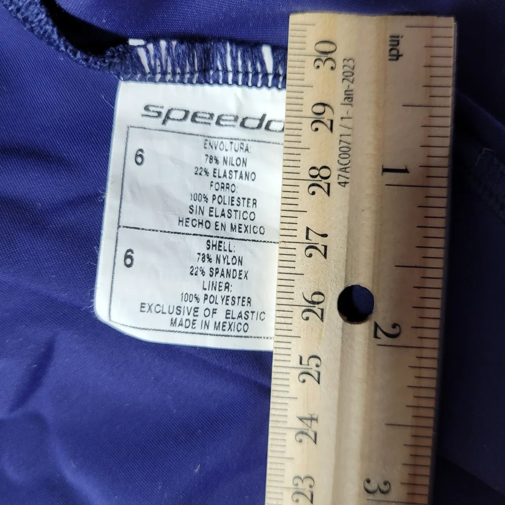 Speedo Womens One Piece Swimsuit X Blue Modest‎ Cut Classic Size 6